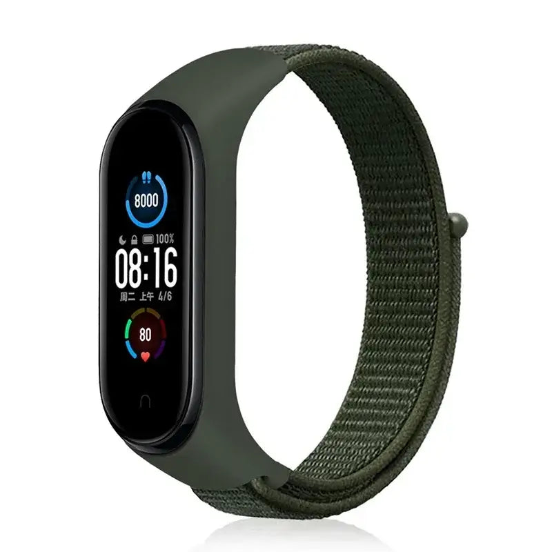 R&Z Nylon Loop Strap For Mi Band - dark Olive 06 / For Mi band 4 3