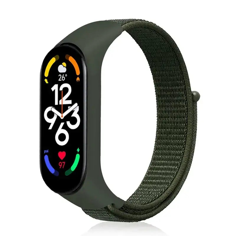 R&Z Nylon Loop Strap For Mi Band - dark Olive 06 / For Mi band 7 6 5