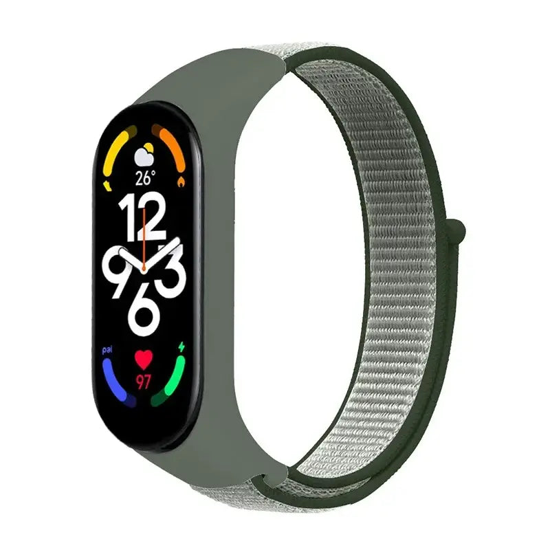 R&Z Nylon Loop Strap For Mi Band - Deep olive 29 / For Mi band 7 6 5
