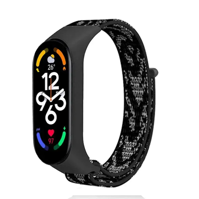 R&Z Nylon Loop Strap For Mi Band - Leopard white 33 / For Mi band 7 6 5