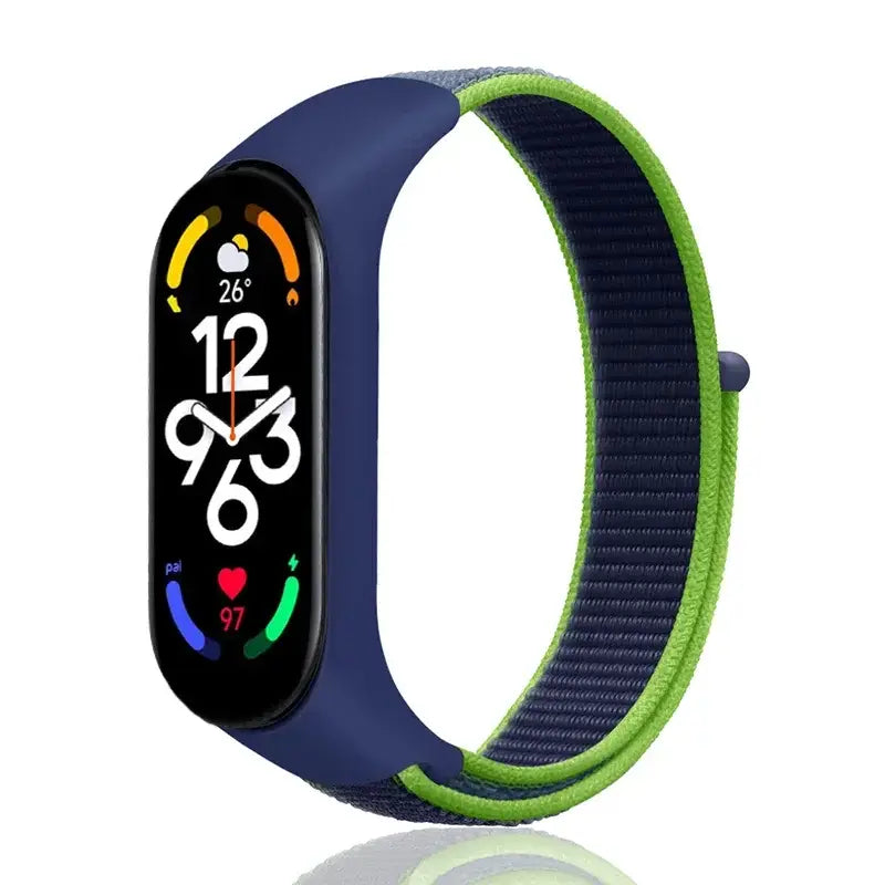 R&Z Nylon Loop Strap For Mi Band - Neon Lime 20 / For Mi band 7 6 5