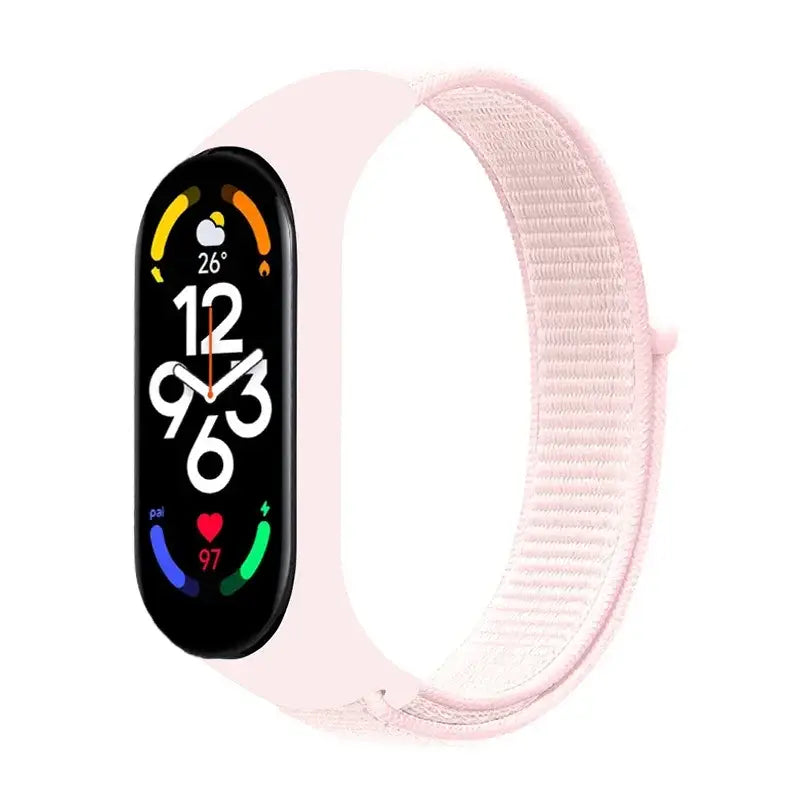 R&Z Nylon Loop Strap For Mi Band - pearl pink 25 / For Mi band 7 6 5