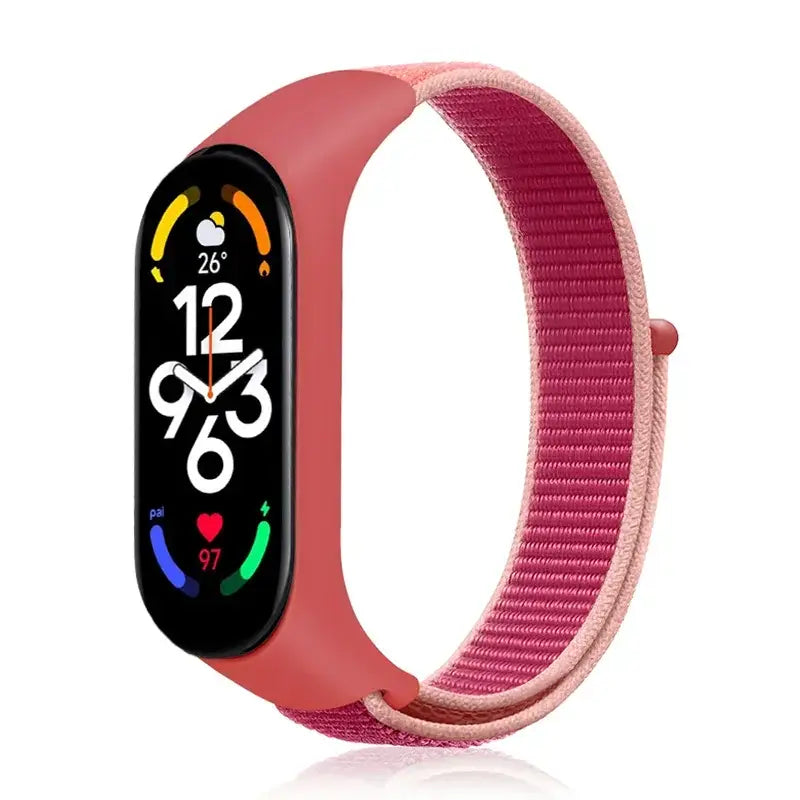R&Z Nylon Loop Strap For Mi Band - Pomegranate 17 / For Mi band 7 6 5