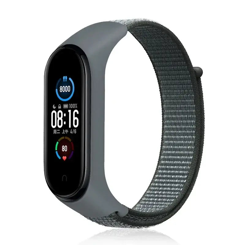 R&Z Nylon Loop Strap For Mi Band - Stormy Grey 30 / For Mi band 4 3