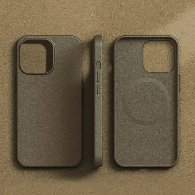 R&z - Original Leather Wireless Charging Animation Cases for iPhone 16 15 14 13 Pro Max Magsafe Phone Case Magnetic