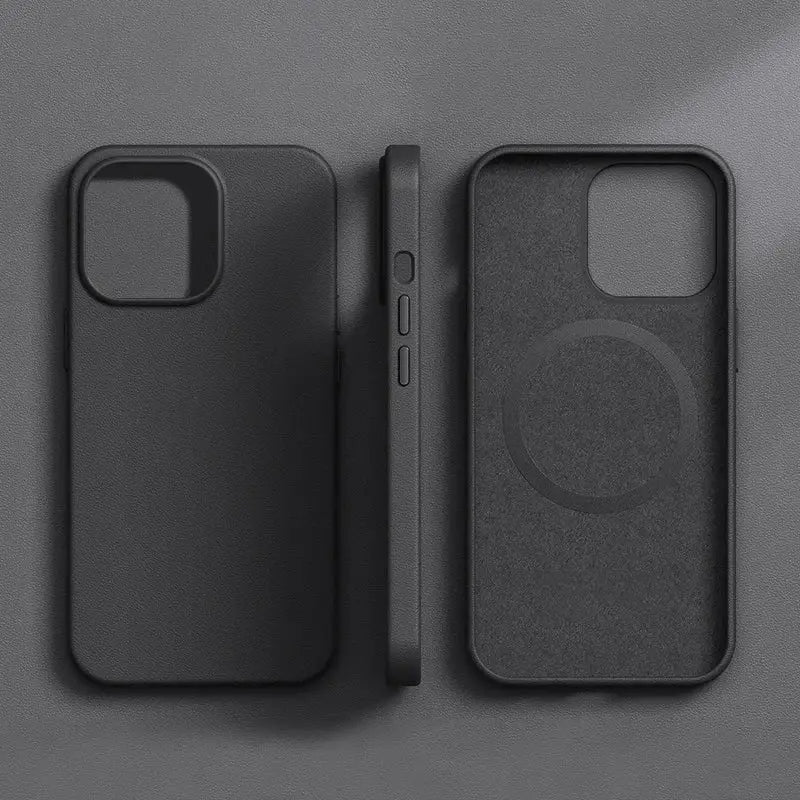 R&z - Original Leather Wireless Charging Animation Cases for iPhone 16 15 14 13 Pro Max Magsafe Phone Case Magnetic