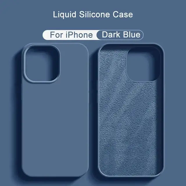 R&z - Original Liquid Silicone Case For iPhone 13 12 11 14 15 16 Pro Max Plus Official Case Bumper Protective Cover
