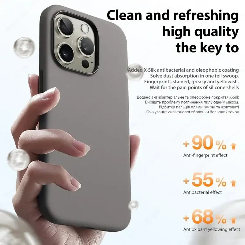 R&z - Original Liquid Silicone Case For iPhone 13 12 11 14 15 16 Pro Max Plus Official Case Bumper Protective Cover
