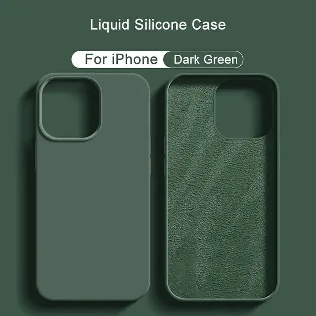 R&z - Original Liquid Silicone Case For iPhone 13 12 11 14 15 16 Pro Max Plus Official Case Bumper Protective Cover