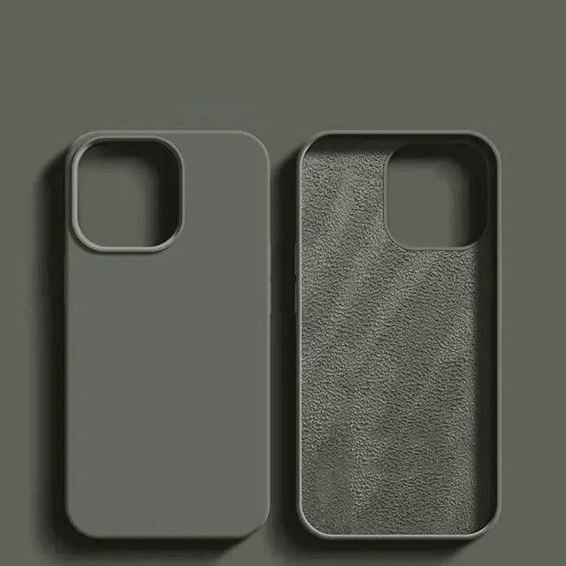 R&z - Original Liquid Silicone Case For iPhone 13 12 11 14 15 16 Pro Max Plus Official Case Bumper Protective Cover