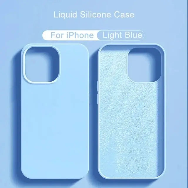 R&z - Original Liquid Silicone Case For iPhone 13 12 11 14 15 16 Pro Max Plus Official Case Bumper Protective Cover