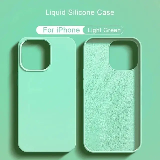 R&z - Original Liquid Silicone Case For iPhone 13 12 11 14 15 16 Pro Max Plus Official Case Bumper Protective Cover
