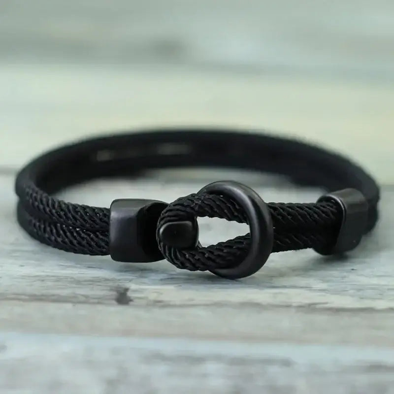 R&Z - Outdoor ParacordbSurvival Bracelet - M 19.5cm 7.7Inch / black