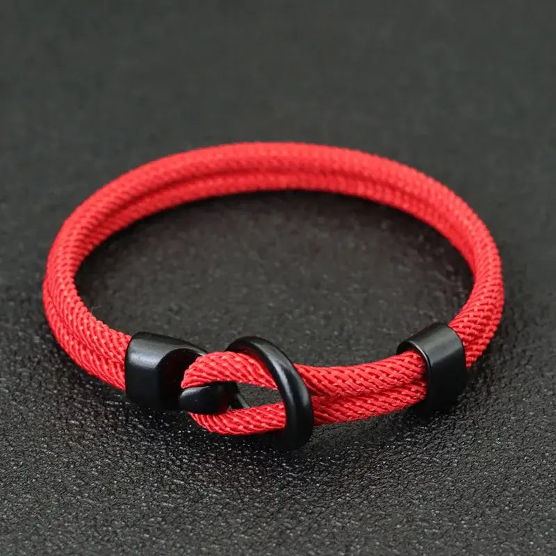 R&Z - Outdoor ParacordbSurvival Bracelet - S 18.5cm 7.3Inch / red