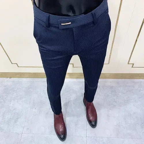 R&z - Pant For Man Business Slim Fit Dress Ankle Trousers - Navy blue / 36 - Men’s Pants