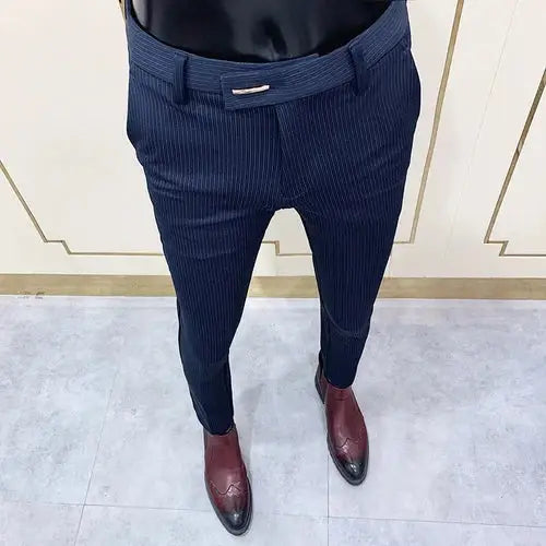 R&z - Pant For Man Business Slim Fit Dress Ankle Trousers - Navy blue / 31 - Men’s Pants