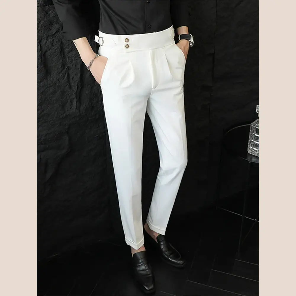 R&z - Pants Fashion Neapolitan Men’s Slim Fit Business Office Social Wedding Trousers - Men’s Pants