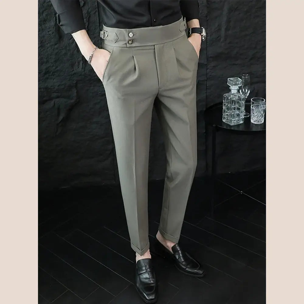 R&z - Pants Fashion Neapolitan Men’s Slim Fit Business Office Social Wedding Trousers - Men’s Pants