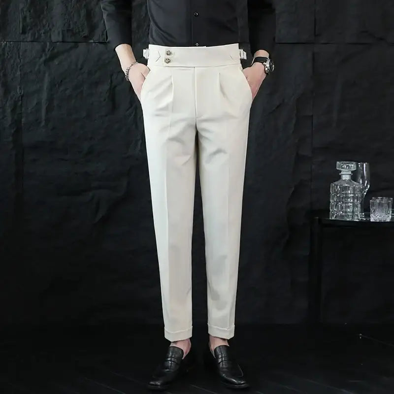 R&z - Pants Fashion Neapolitan Men’s Slim Fit Business Office Social Wedding Trousers - Men’s Pants