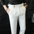 R&z - Pants Fashion Neapolitan Men’s Slim Fit Business Office Social Wedding Trousers - White / 36 - Men’s Pants