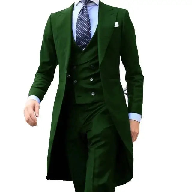 R&z - Party Prom Business Male Tuxedos 3 Piece Set Blazer Vest P - Picture style4 / XXL - Executive Business Wear