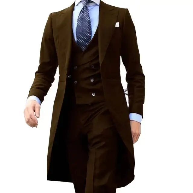 R&z - Party Prom Business Male Tuxedos 3 Piece Set Blazer Vest P - Picture style2 / L - Executive Business Wear