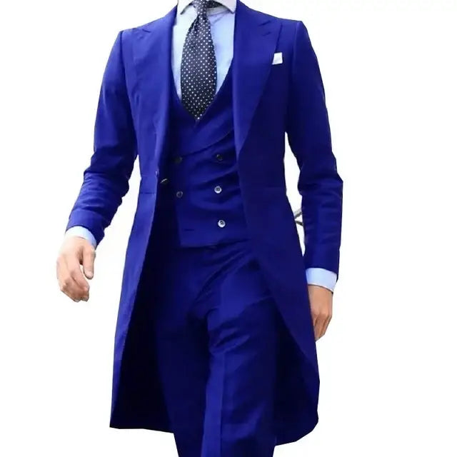 R&z - Party Prom Business Male Tuxedos 3 Piece Set Blazer Vest P - Picture style9 / XS（old） - Executive Business Wear