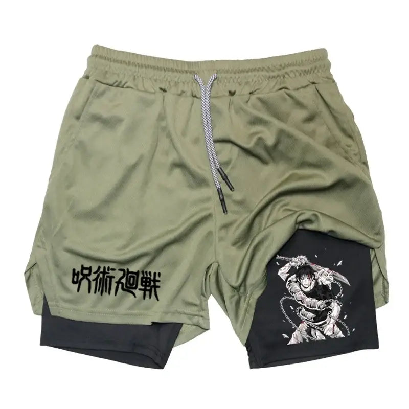 R&z - Performance Shorts T Printed Men GYM Casual Sports Shorts - green / XXXL