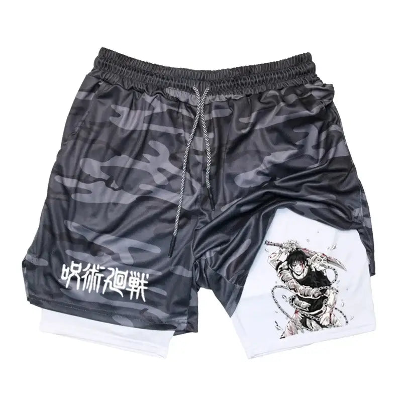 R&z - Performance Shorts T Printed Men GYM Casual Sports Shorts - Khaki / XXXL