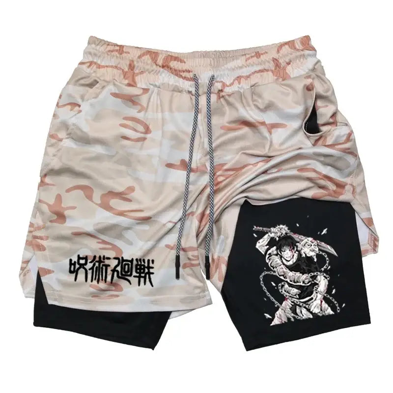 R&z - Performance Shorts T Printed Men GYM Casual Sports Shorts - Pink / XXL