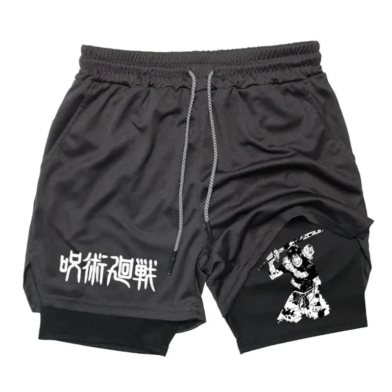 R&z - Performance Shorts T Printed Men GYM Casual Sports Shorts - PURPLE / XL