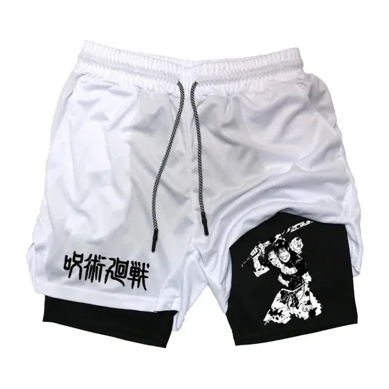 R&z - Performance Shorts T Printed Men GYM Casual Sports Shorts - Silver / XXXL