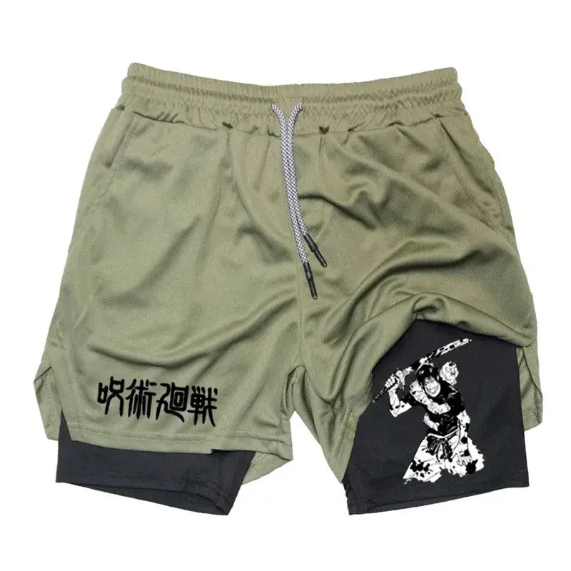 R&z - Performance Shorts T Printed Men GYM Casual Sports Shorts - YELLOW / XXXL