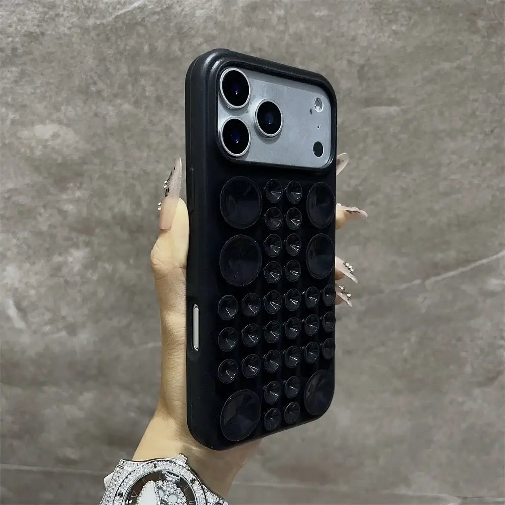 R&z - Phone Case for iPhone 17 16 Pro 15 14 13 Max Adsorption Strong Multi Function Shockproof Cover - Black / iPhone