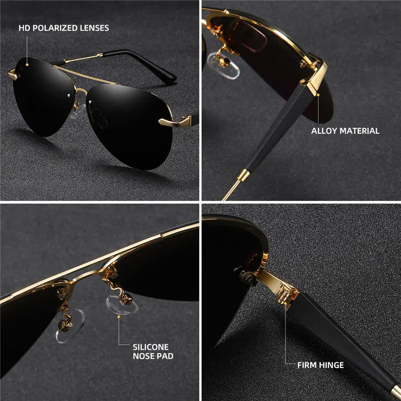 R&z - Polarized Classic Rimless Sunglasses