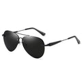R&z - Polarized Classic Rimless Sunglasses - Black frame black gray film