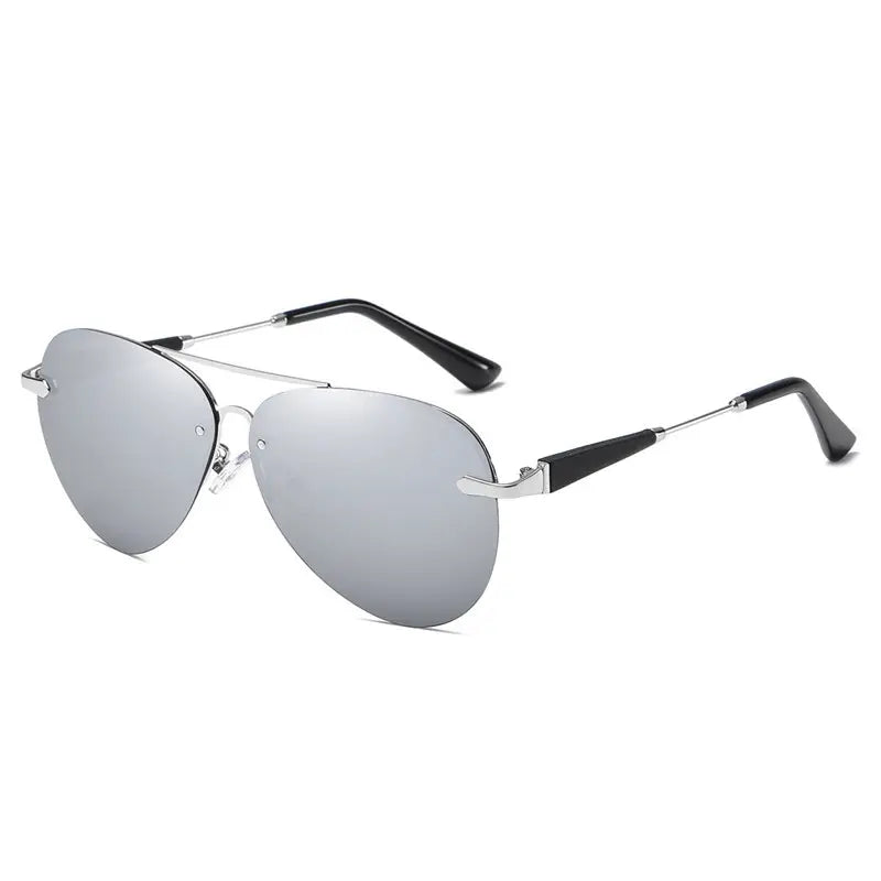 R&z - Polarized Classic Rimless Sunglasses - Silver frame mercury tablets