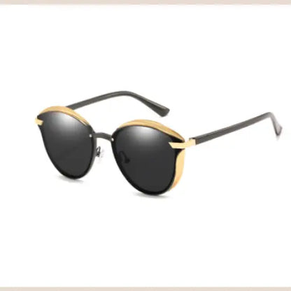 R&amp;z - Polarized Round Retro Sunglasses for Women - Black