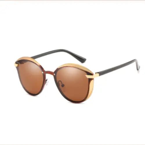 R&z - Polarized Round Retro Sunglasses for Women - Brown