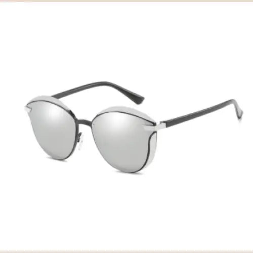R&z - Polarized Round Retro Sunglasses for Women - Silver