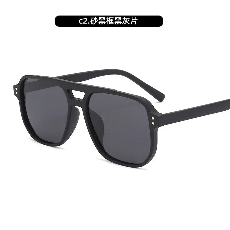 R&z - Polarized Sunglasses for Outdoor Driving - C2. Sand black frame black Gray piece / Small Batch custom logo