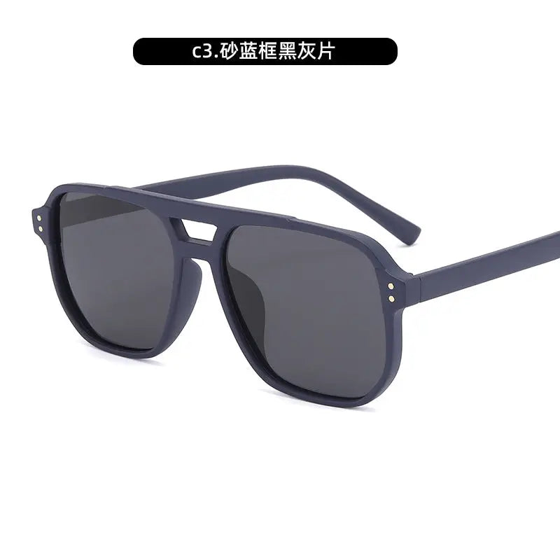 R&z - Polarized Sunglasses for Outdoor Driving - C3. Sand blue frame tea slices / Small Batch custom logo contact