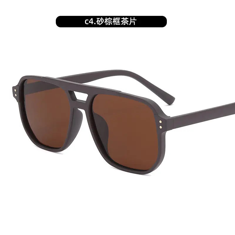 R&z - Polarized Sunglasses for Outdoor Driving - C4. Sand brown frame tea slices / Small Batch custom logo contact