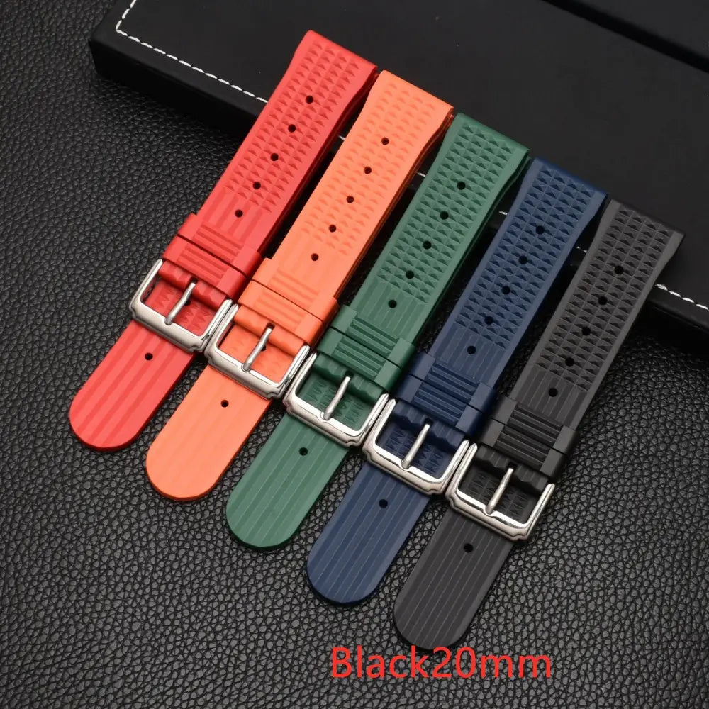 R&Z - Premium Silicone Watch Band - Black20mm