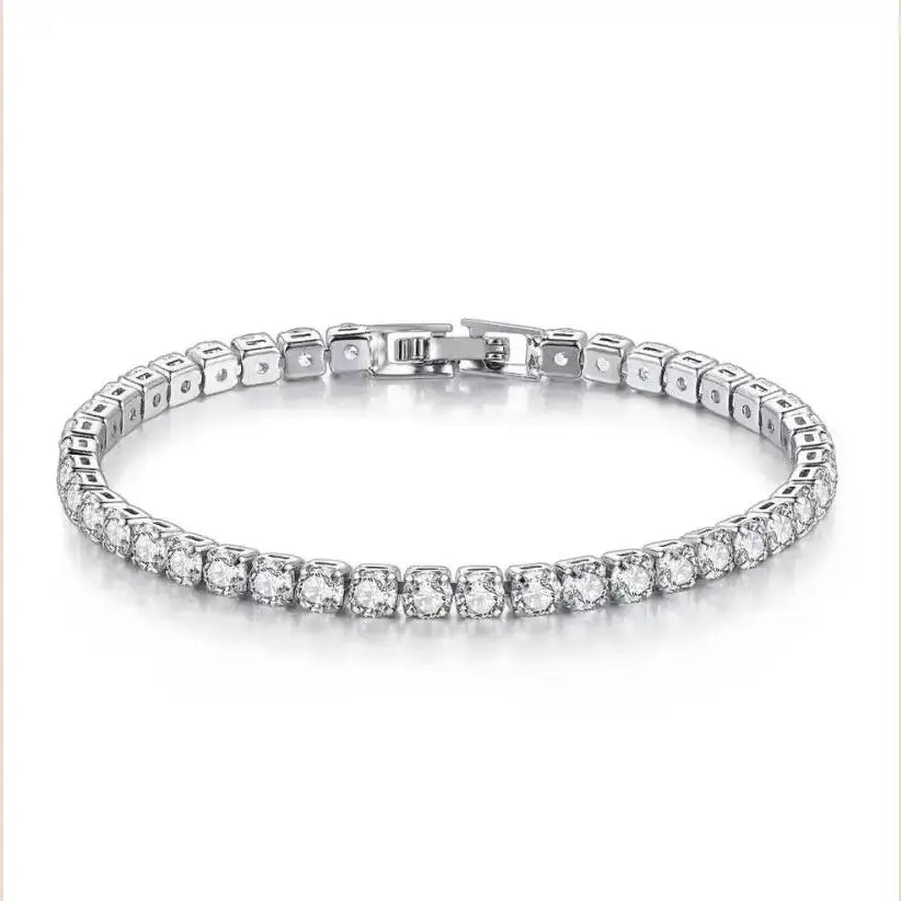 R&Z - Real 3MM D VVS Moissanite Tennis Bracelet - 4MM