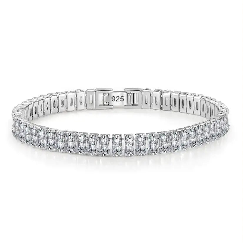 R&Z - Real 3MM D VVS Moissanite Tennis Bracelet - A White