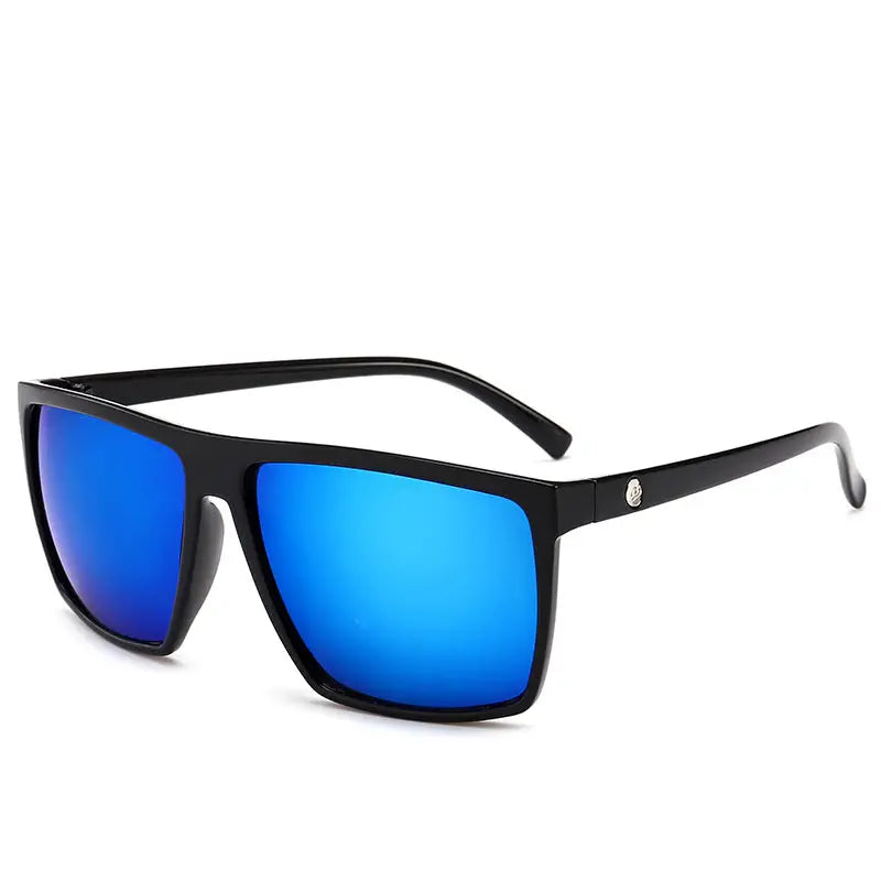 R&Z - Retro Square Skull Sunglasses for Couples - Black frame blue film