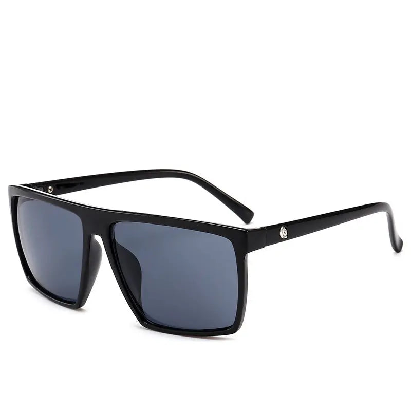 R&Z - Retro Square Skull Sunglasses for Couples - Black frame full ash