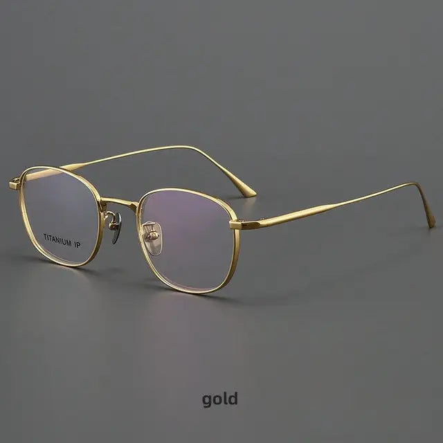 R&z - Round Pure Titanium Mens Glasses Frame - GRAY