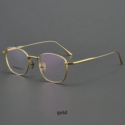 R&amp;z - Round Pure Titanium Mens Glasses Frame - GRAY